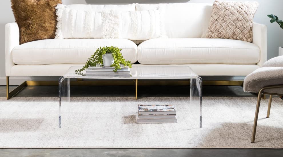 Unique Loom Del Mar Collection Area Rug - Lucille (10'X 13' 1'' Rectangle, Bone Beige)