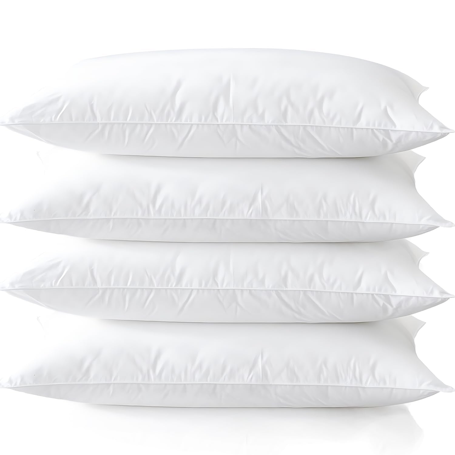 Medium Support Bed Pillows Standard Size Set Of 4 Pack For Sleeping 20''X26'', Hypoallergenic Skin Friendly Down Alternative Fil