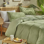 Clothknow Sage Green Comforter Set Full 3Pcs Green Fluffy Bedding Comforter Sets Velvet Comforter Full Soft Light Green Full Siz