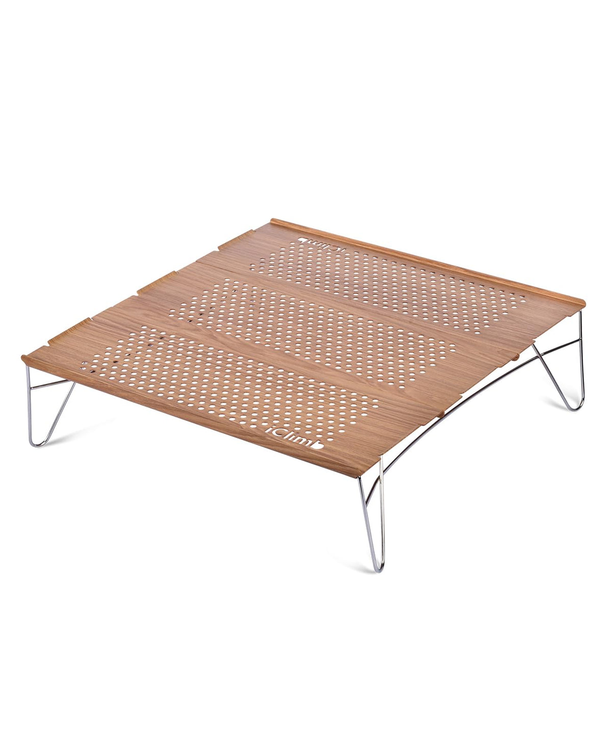 iClimb Mini Solo Folding Table Ultralight Compact for Backpacking Camping Hiking Beach Picnic (Nature - L)