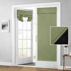 Homeideas 100% Blackout French Door Curtains, Privacy Door Curtains For Door Window, 26 X 80 Inch Room Darkening Curtains, Thermal Insulated Door Window Shades For Bedroom, (1 Panel, Sage Green)
