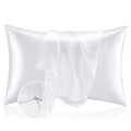 Bedelite Satin Pillowcase With Zipper, White Pillow Cases Queen Size Set Of 2, Super Soft And Cooling Similar To Silk Pillow Cas