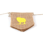 Goer Natural Burlap Banner For Easter Decorations,Bunny Carrot And Chick Pattern Bunting Banner