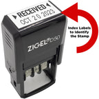 Zigel D50 Date Stamp With Your Custom Text - Self Inking Date Stamp - Black