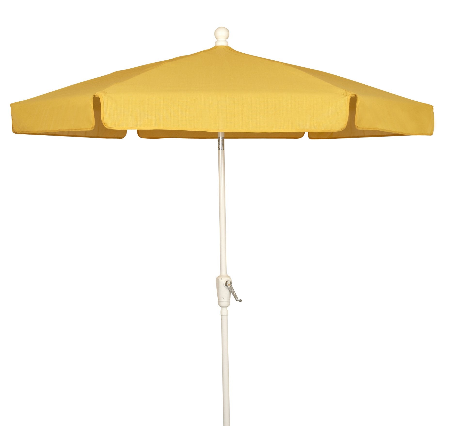 FiberBuilt Umbrellas Garden Umbrella, 7.5 Foot Yellow Canopy and White Pole