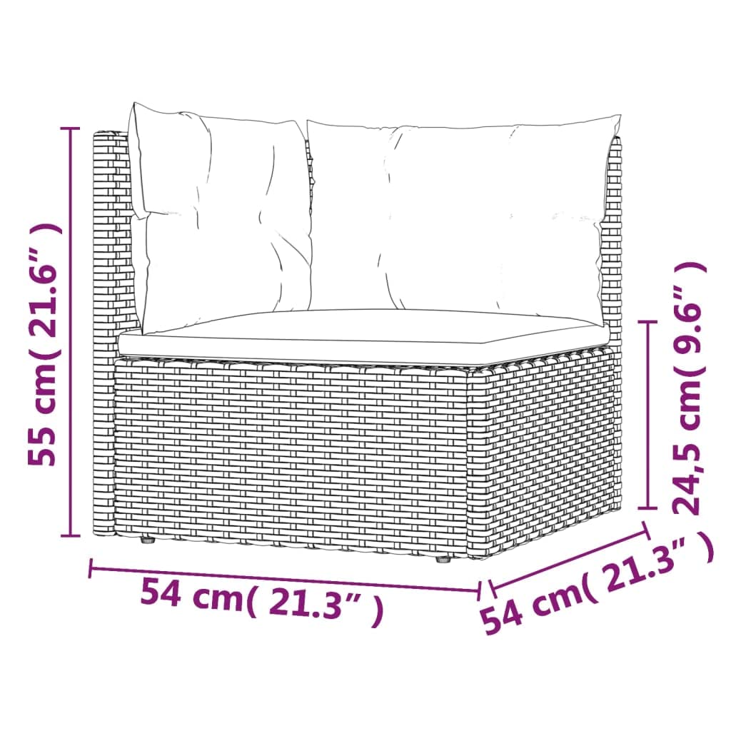 vidaXL Patio Furniture Set 10 Piece, Outdoor Loveseat with Cushions, Patio Lounge Set for Outdoor Garden Lawn Backyard, Gray Poly Rattan