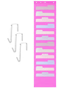 Mr. Pen- Hanging Wall File Organizer, 12 Pockets, Pink, 3 Overdoor Hangers Included, Over The Door File Organizer, Hanging Folde