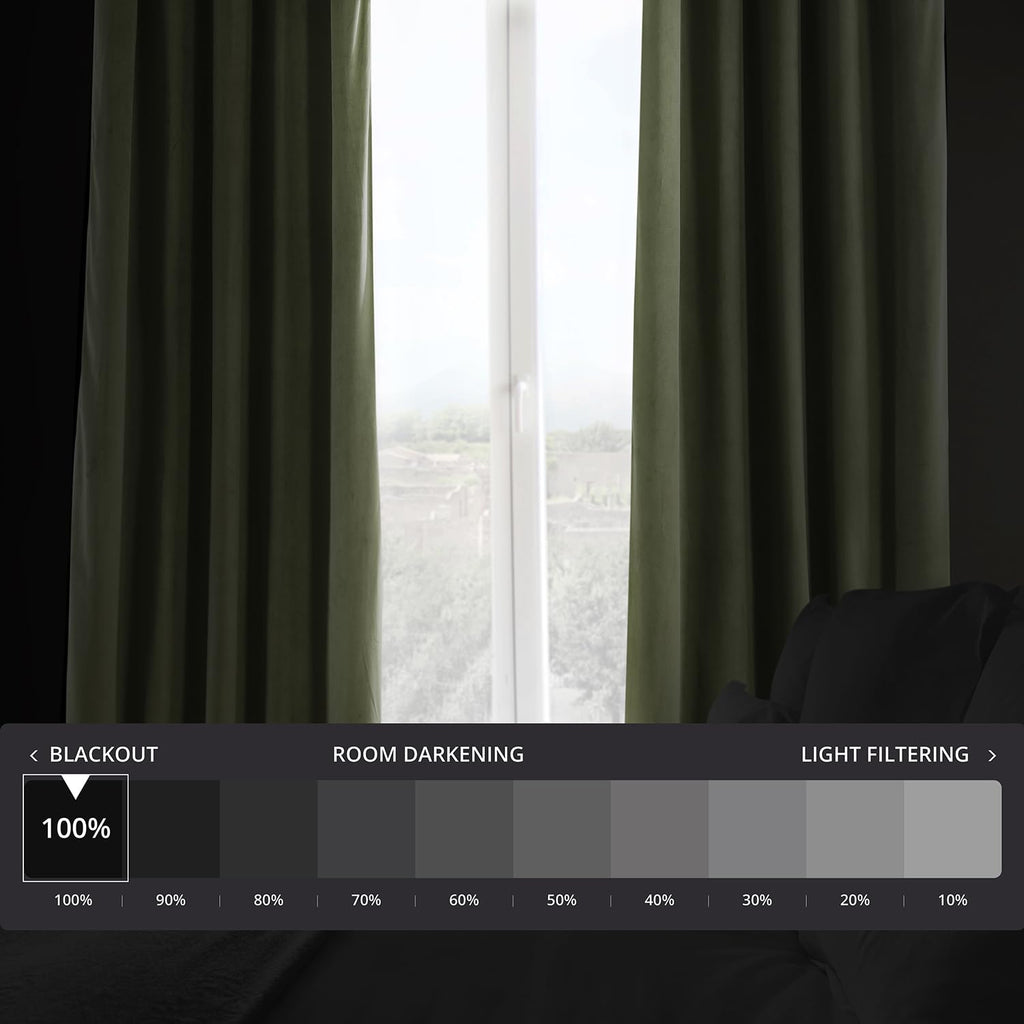 Hpd Half Price Drapes Signature Velvet Thermal Blackout Curtains For Living Room 108 Inch Long (1 Panel) Rod Pocket Insulated Blackout Curtains For Bedroom Window Curtains, 50W X 108L, Hunter Green