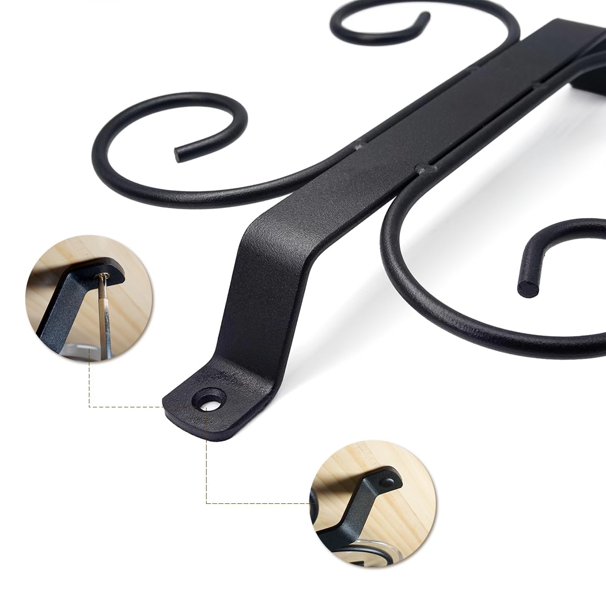 Gelive 9-Inch Under Cabinet Wine Glass Holder Stemware Rack Glass Storage Hanger With 4 Hooks Organizer For Kitchen Bar Rv (Blac