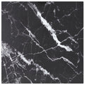 vidaXL Table Top Black 15.7x15.7 0.2 Tempered Glass with Marble Design