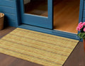 3 X 5 Gold And Copper Striped Washable Indoor Outdoor Area Rug