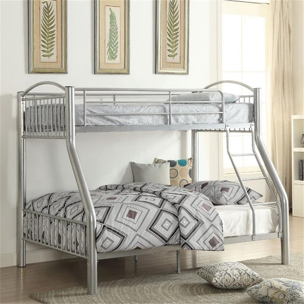 Acme Cayelynn Twin Over Full Bunk Bed in Silver