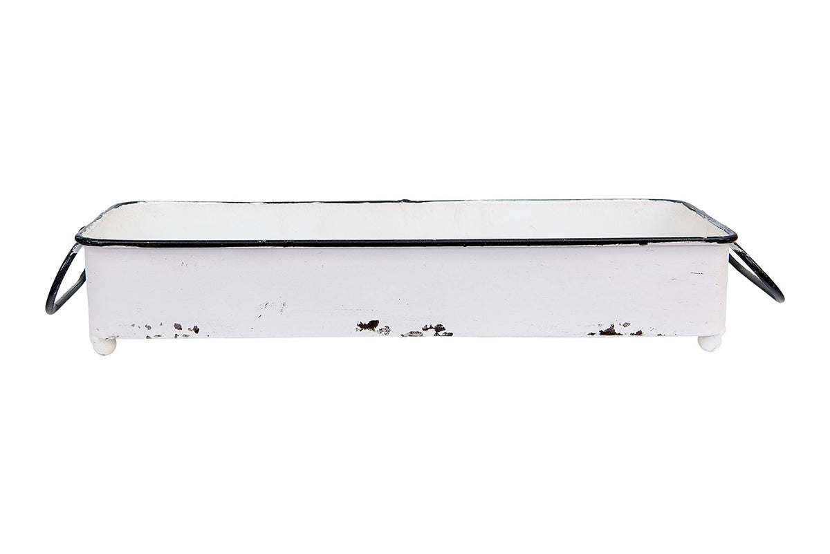 Decorative Rectangle Distressed Metal Tray