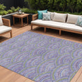10 X 14 Lavender Sage And Ivory Geometric Washable Indoor Outdoor Area Rug