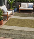 5 X 8 Coffee Ivory And Gray Abstract Washable Indoor Outdoor Area Rug