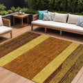 8 X 10 Terra Cotta Gold And Brown Abstract Washable Indoor Outdoor Area Rug