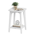 VASAGLE Side Table, Small Square End Table with Lower Shelf, Nightstand for Small Spaces, Living Room, Bedroom, Cloud White ULET