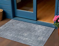 3 X 5 Blue And Gray Abstract Washable Indoor Outdoor Area Rug