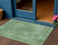 3 X 5 Sage And Mint Green Abstract Washable Indoor Outdoor Area Rug