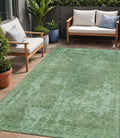 5 X 8 Sage And Mint Green Abstract Washable Indoor Outdoor Area Rug