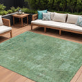 9 X 12 Sage And Mint Green Abstract Washable Indoor Outdoor Area Rug