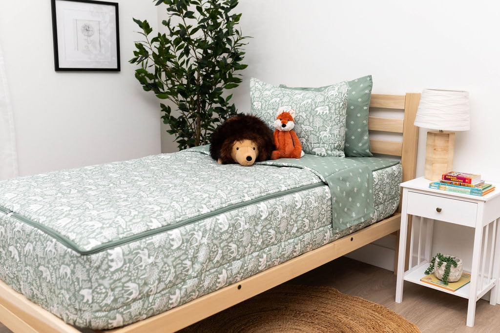 Beddy's Fantasy Woodland Zipper Bedding Set, Twin, Sage Green Polyester