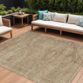 8 X 10 Beige And Taupe Aztec Washable Indoor Outdoor Area Rug
