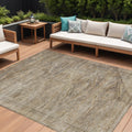 8 X 10 Brown And Taupe Aztec Washable Indoor Outdoor Area Rug