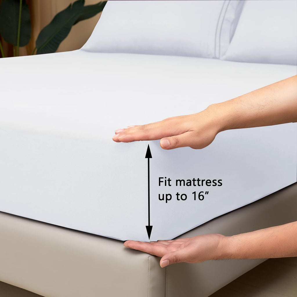 Mejoroom King Size Sheet Set - Hotel Luxury 1800 Bedding Sheets & Pillowcases - Extra Soft Bed Sheets - 16'' Deep Pocket Fitted