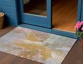 3 X 5 Rust And Lavender Abstract Washable Indoor Outdoor Area Rug