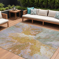 8 X 10 Rust And Lavender Abstract Washable Indoor Outdoor Area Rug