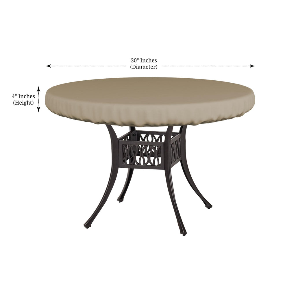 Covers & All Round Table Top Cover, 12 Oz Waterproof Uv & Weather Resistant Patio Table Cover, Outdoor Table Cover For Patio Outdoor Furniture & Coffee Table (30' Dia X 4' H Inches, Beige)