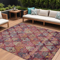 8 X 10 Rust Gold And Blush Aztec Washable Indoor Outdoor Area Rug