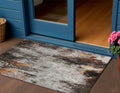 3 X 5 Gray Rust And Ivory Abstract Washable Indoor Outdoor Area Rug