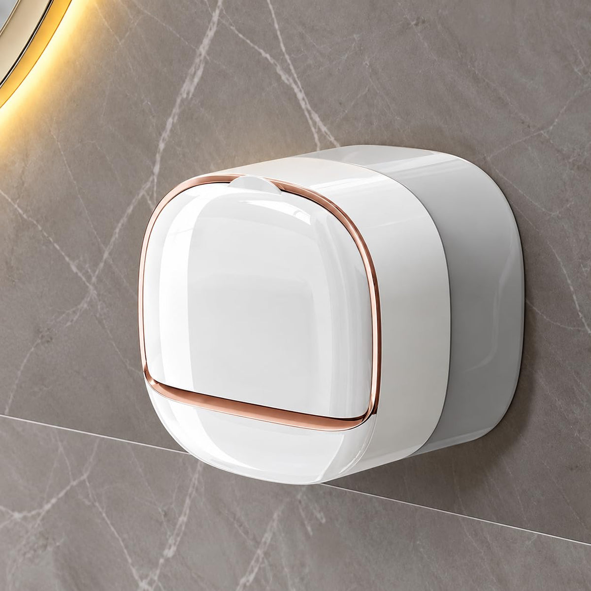 Wall Mounted Soap Dish Holder With Flip Cover Lid And Drain Tray  Self Adhesive Soap Box Case For Bathroom, Shower & Kitchen, N