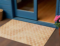 3 X 5 Peach And Rust Polka Dot Washable Indoor Outdoor Area Rug