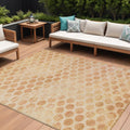 8 X 10 Peach And Rust Polka Dot Washable Indoor Outdoor Area Rug