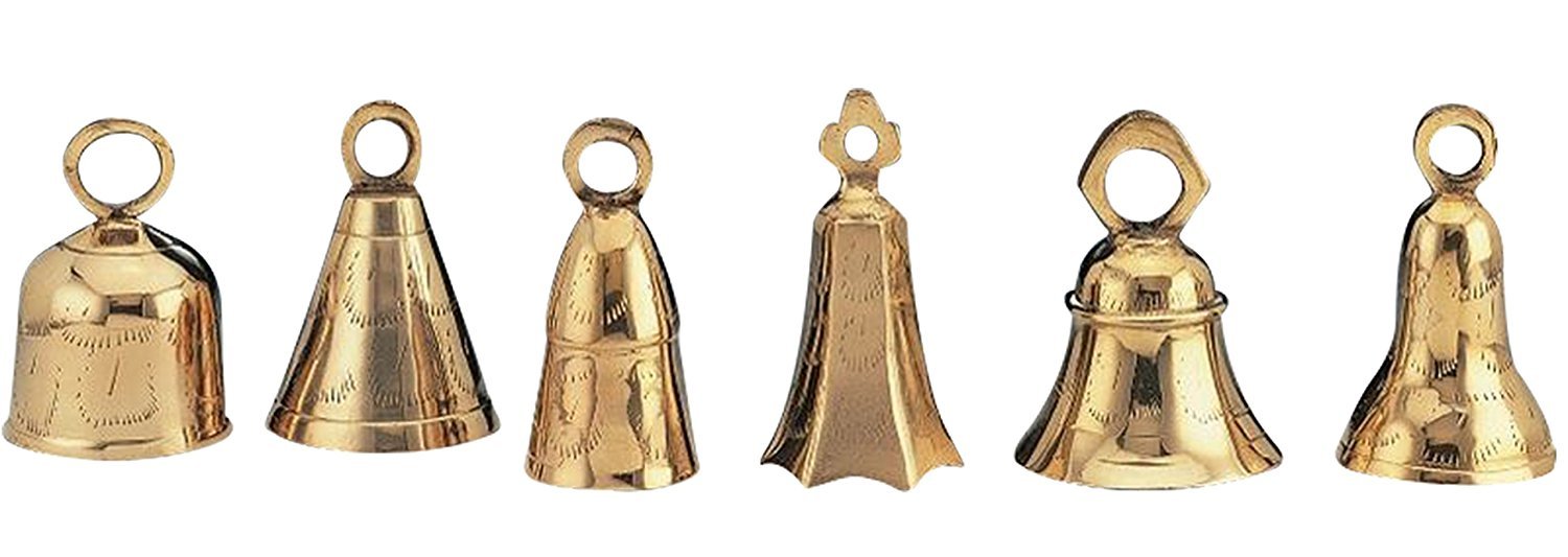 Six Assorted 4 Brass Bells-BL39
