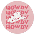 QUICQOD Pink Cowgirl Howdy Mouse Pad,Trendy Preppy Round Mouse Pad,Teen Girl Gifts,Aesthetic Non-Slip Rubber Base Mousepads for 