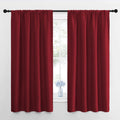 Nicetown Christmas Burgundy Blackout Curtains And Drapes - Thermal Insulated Solid Rod Pocket Blackout Draperies/Panels For Gift