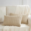 Fancy Homi 2 Packs Tan Lumbar Decorative Throw Pillow Covers 12X24 Inch For Living Room Couch Bed Sofa, Rustic Farmhouse Boho Ho