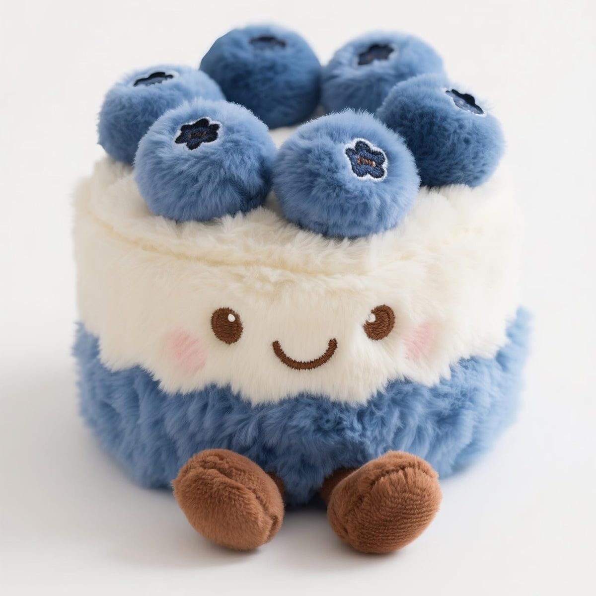 CWZY 8 Birthday Cake Plush Cute Smile Cake Pillow Stuffed Animals with Legs & Smiley Face Funny Soft Food Plushies Toy for Gift