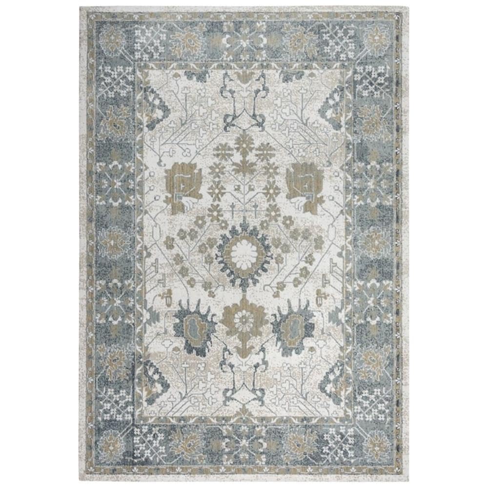 Sasdasld Alora Decor Elect 10' X 13' Ivory/Blue/Brown/Gray Power-Loomed/Hybrid Area Rug