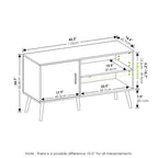 Furinno Claude Mid Century Style Stand with Wood Legs for TV up to 55 Inches, One Cabinet Two Shelves, French Oak