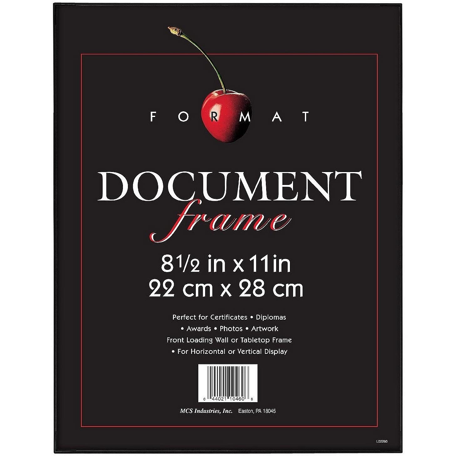 MCS Room Essentials Format Frame - 8.5x11' (Black)