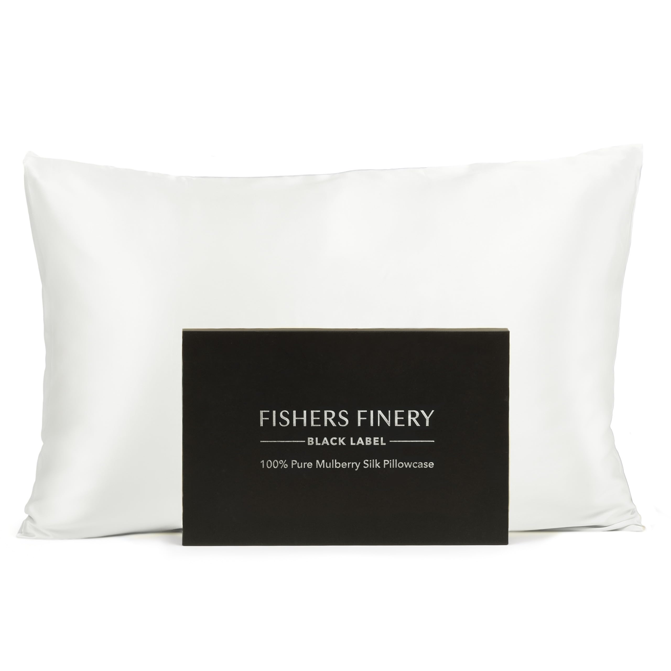 Fishers Finery 30Mm 100% Pure Mulberry Silk Pillowcase, Good Housekeeping Quality Tested (White, King)