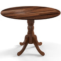 Giantex Round Dining Table, 40' D X 29' H, Rubber Wood Pedestal Table W/Round Tabletop & Curved Trestle Legs, 4-Person Dinner Table For Kitchen, Dining Room, Restaurant (Walnut)