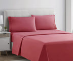 Clara Clark Full Sheets Set, Deep Pocket Bed Sheets For Full Size Bed - 4 Piece Full Size Sheets, Extra Soft Bedding Sheets & Pillowcases, Coral Pink Sheets Full
