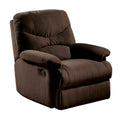 Benzara Arcadia Microfiber Glider Recliner Chocolate Brown