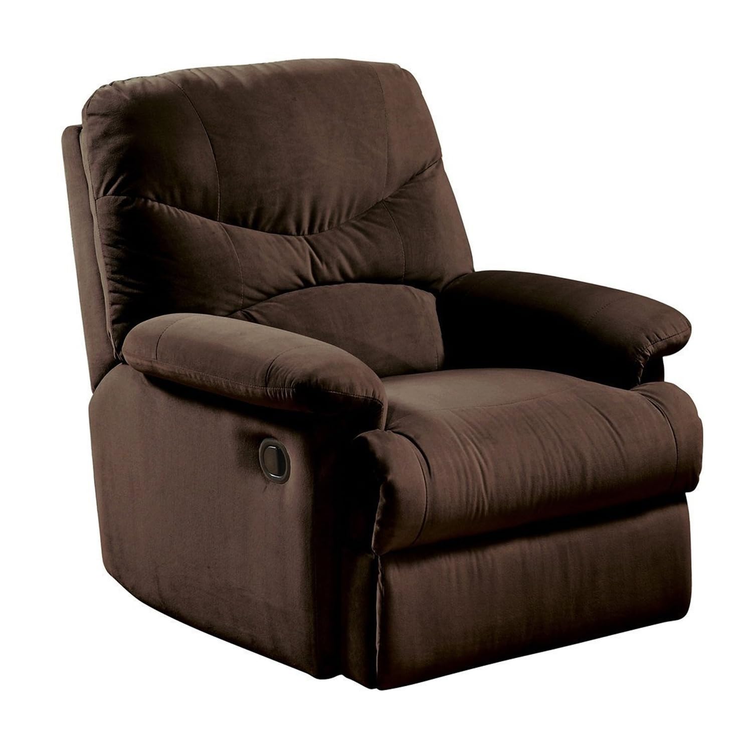 Benzara Arcadia Microfiber Glider Recliner Chocolate Brown